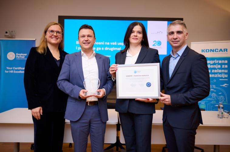 KONČAR primio certifikat Employer Partner