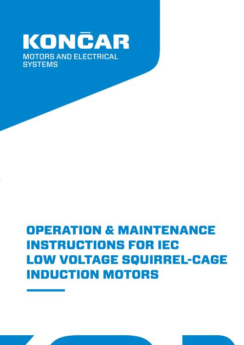 Operation and maintenance instructions for IEC low voltage squirrel-cage induction motors